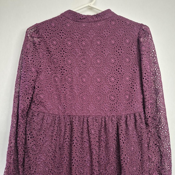 Lilly Pulitzer Womens XS Dress Winona Eyelet Long Sleeve Cherry Ganache Tiered - Picture 7 of 10